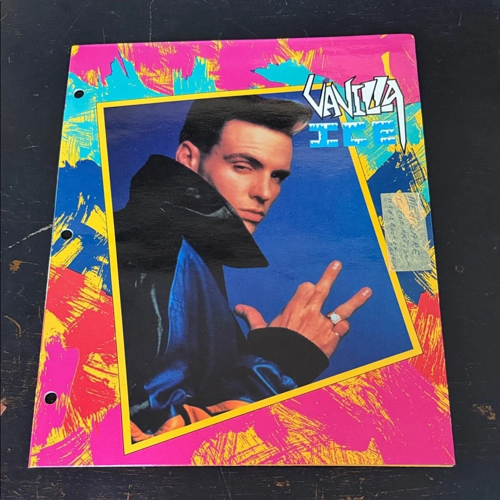 Vintage 90s Vanilla Ice folder for organizing sketches & paperwork office/school